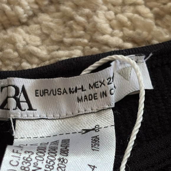 New Zara Ribbed Stretch Knit Cutout Front Bodysuit Black Size M/L - Picture 5 of 12